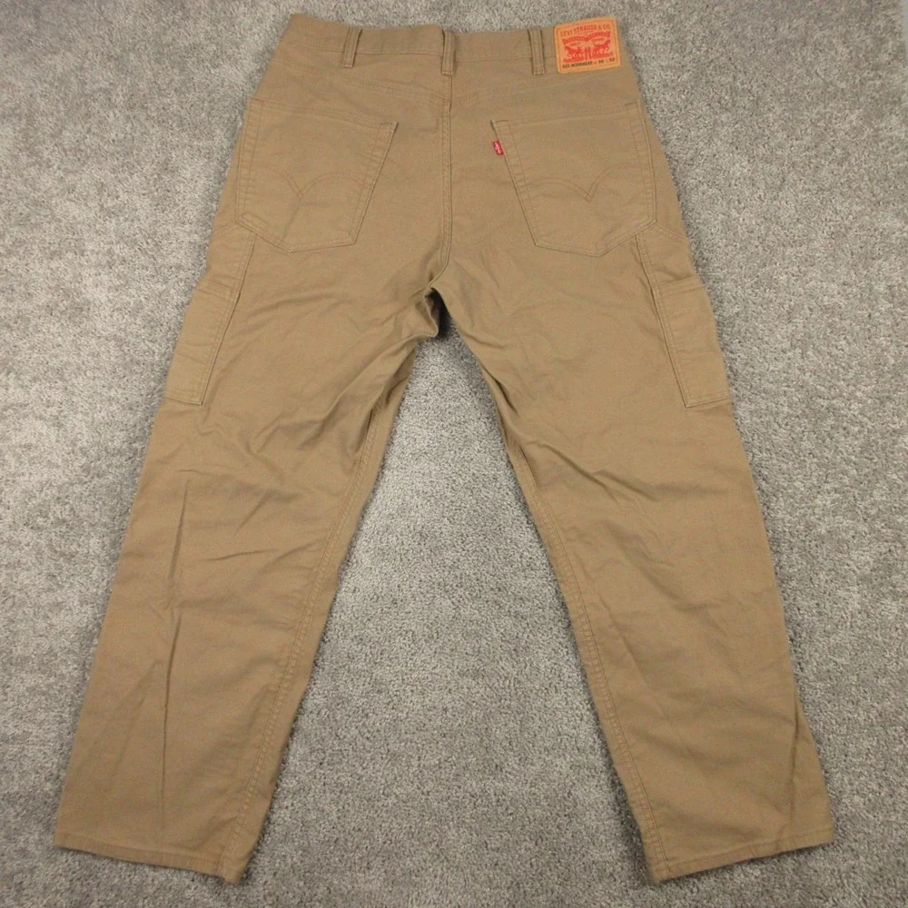 Levis Jeans Mens 36x32 Tan 565 Workwear Loose Straight Strong Carpenter Pants